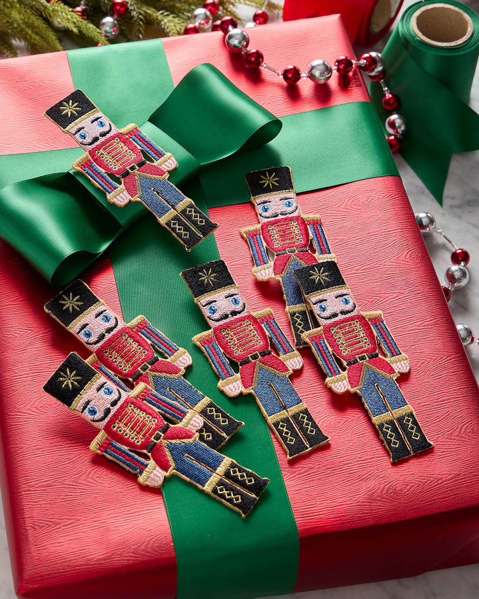 Embroidered Clip-On Nutcrackers, Set of 6